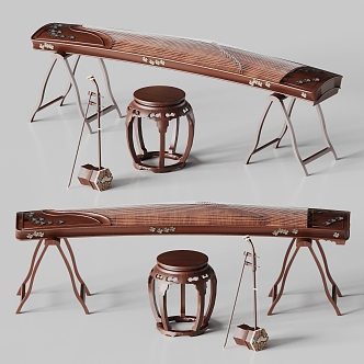 New Guzheng Instrument Qin Guqin Traditional Instrument 3d model