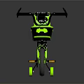 Kids Green And Black Bicycle With Training Wheels Basket And Seat