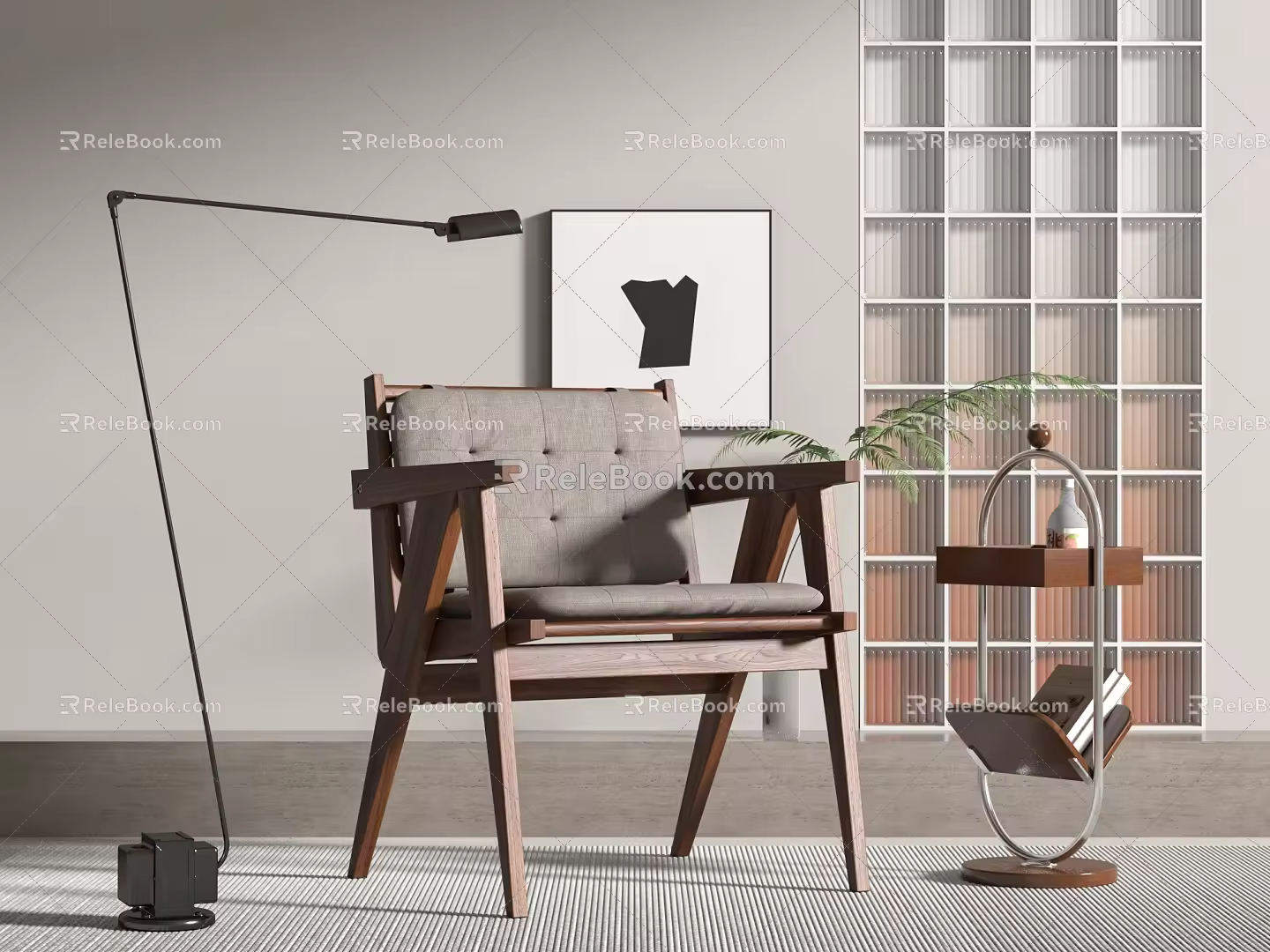 Modern Flexform single chair with armrests 3d model