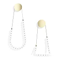 Elegant Modern Wall Sconce With Brass Round Base And Hanging White Beads 3d model