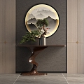 New Chinese-style Entrance Cabinet 02 3d model