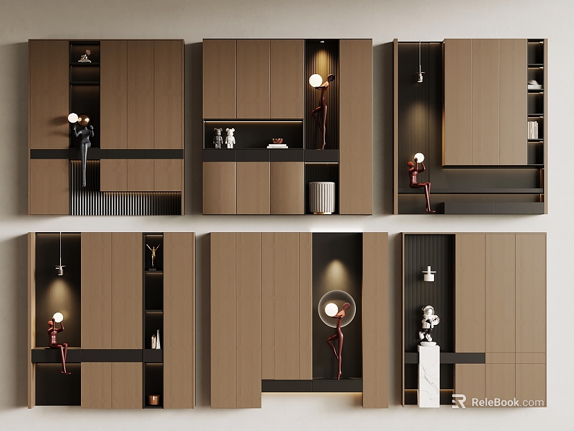 19 Modern Italian Shoe Cabinet Entrance Cabinet texture