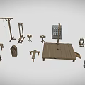 modern instruments of torture device torture prison facility cell dungeon 3d model