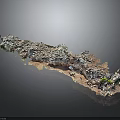 Natural Rugged Mountainous Terrain With Undulating Landscape Rock Formations And Green Vegetation