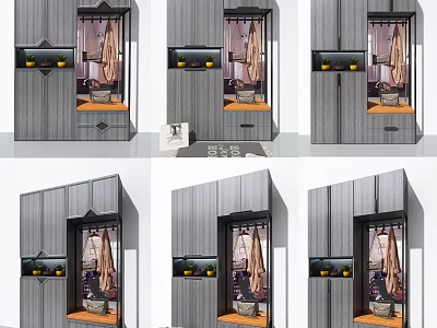 Modern Stylish Shoe Cabinet with Glass Door Display Shelf and Storage Drawers 3d model