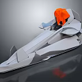 Futuristic Gray Concept Vehicle With Orange Cockpit And Sleek Geometric Design