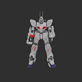 White Mech Action Figure Doll With Red Details And Blue Feet Design
