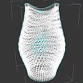 White Ceramic Vase With Mesh Hollow Design Against Black Background 3d model