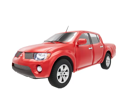 Red Pickup Truck Exterior Design With Modern Vehicle Styling And Sleek Look 3d model