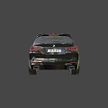 Black BMW SUV Modern Design Front View With Black Wheels And UK License Plate