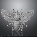 Artistic White Moth Sculpture With Intricate Wing Patterns And Detailed Body Designs For Home Decor