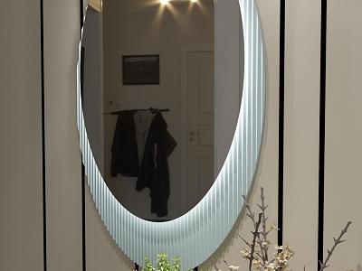 Oval beauty mirror 3d model