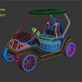 Sleek Modern Golf Cart With Blue Black Accents Stylish Wheels And 88 Seat Logo