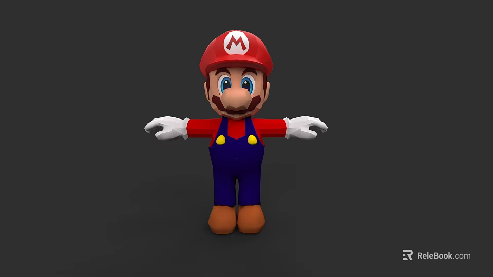 Red Hat Blue Overalls Electric Toy Mario Figure With White Gloves And Brown Shoes 3d model 