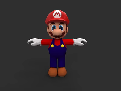 Red Hat Blue Overalls Electric Toy Mario Figure With White Gloves And Brown Shoes 3d model