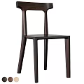 Dark Wooden Leisure Chair with Simple Modern Design and Straight Back for Home Living Room