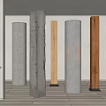 Modern Columns Concrete Columns Wooden Columns Luminous Columns 3d model