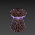 Minimalist Dark Brown Coffee Table With Round Top And Conical Base 3d model