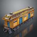 vintage train steam train train carriage locomotive head steam car carriage train modern vehicle 3d model