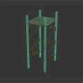 Simple Wooden Shelf Structure With Cross Supports And Brown Finish Design