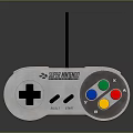 Super Nintendo Electronic Game Controller With Wireless Antenna Colorful Buttons Directional Pad And SELECT START