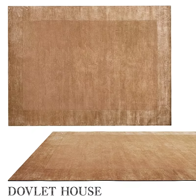 Soft Brown Square Carpet With Velvet Texture For Modern Home Decor 3d model