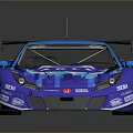 Blue Race Car With GAMET OIL Decals Rear Wing And Sporty Design