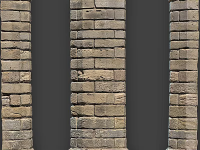 Brick Building Exterior Wall With Traditional Design And Natural Surface Texture 3d model