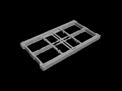 Gray Rectangular Metal Grid Frame Structure For Industrial Support Applications 3d model