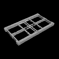 Gray Rectangular Metal Grid Frame Structure For Industrial Support Applications 3d model