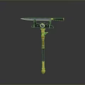 Traditional Japanese Katana Displayed On Golden Black Decorative Stand With Intricate Handle And Green Accent
