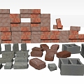 Red Brick Green Brick Cement Brick Broken Brick Hollow Brick Brick Wall Brick 3d model