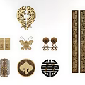 New Chinese Handle Door Handle 3d model