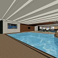 Indoor Swimming Pool With Clear Blue Water And Modern Spacious Facility Design