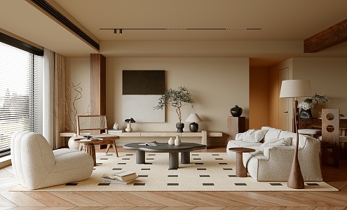 Quiet Living Room Ancient Home Living Room 3d model