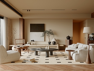 Quiet Living Room Ancient Home Living Room 3d model