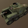 Vintage Military Armored Truck With Machine Gun Spade Logo And Camouflage Paint