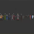 Vibrant Clothing For Cartoon Characters With Diverse Colorful Outfits