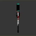 Red Black And Green Weapon With Metal Structure And Handle Design 3d model