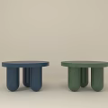 Blue And Green Round Coffee Tables With Cylindrical Legs Modern Minimalist Home Decor
