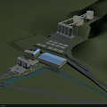 Aerial View Planning of Industrial Complex With Silos Buildings Roads and Green Areas