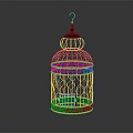 Intricate Iron Birdcage Decorative Ornament With Carved Design And Dome Top For Home Decoration