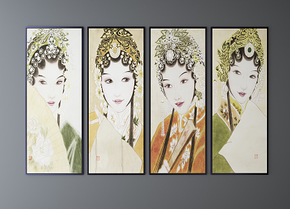 Chinese Figure Hanging Painting 3d model