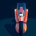 Orange Motorcycle With Futuristic Sleek Design Aerodynamic Body Transparent Windshield And Leather Seat