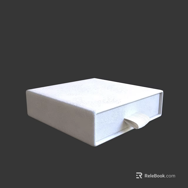 Modern Decorative Ornament Set With White Square Box Hinged Lid Design 3d model 