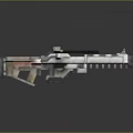 3D Rendered Pixel Style Weapon With Geometric Shapes Multicolor Design And Reflective Surface