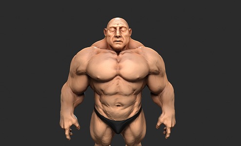 Muscle Human Body Naked Model Human Muscle Human Head Man 3d model