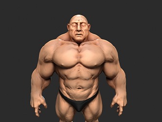 Muscle Human Body Naked Model Human Muscle Human Head Man 3d model