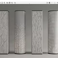Modern Decorative Columns with Square Cylindrical Shapes and Intricate Patterns in Contemporary Design Style