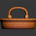 Animal Shaped Woven Basket In Orange With Decorative Handles For Home Use